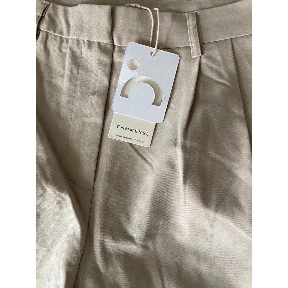 Commense Women's Solid Neutral Beige Wide Leg Pants Without Belt ‎ Size Medium - Picture 2 of 6